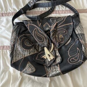 Vintage Alentino Black and Silver NAS Bag